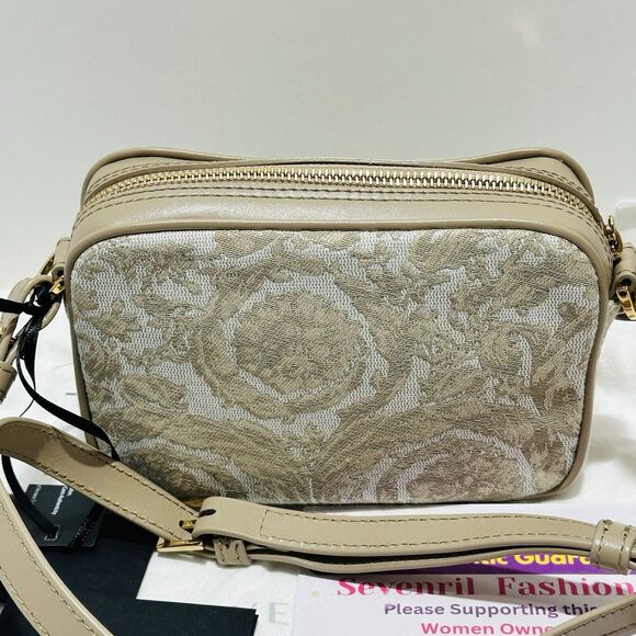 Versace Athena Jacquard Barocco Cream Beige Messenger Crossbody Bag NWT $1,150 - Picture 10 of 15